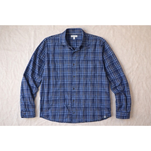 Peter Millar Other - Peter Millar Mens Large Blue Plaid Button Down Shirt 100% Cotton Long Sleeve L